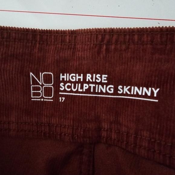 No Boundaries Corduroy Pants Womens 34×31 High Rise Skinny Button Fly Thick - Picture 9 of 10